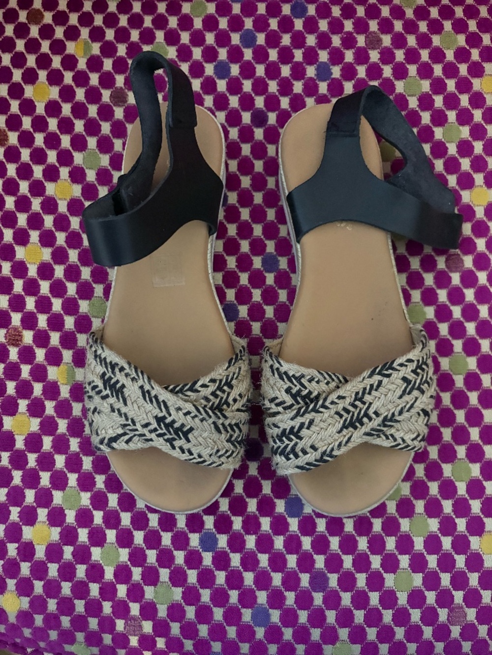 Women's Black/White Espadrilles Size 8 (EU 38) Made In Spain